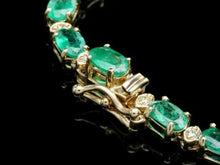Load image into Gallery viewer, 22.90Ct Natural Emerald and Diamond 14K Solid Yellow Gold Necklace