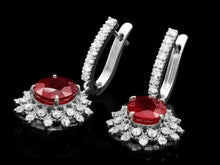 Load image into Gallery viewer, 9.80Ct Natural Ruby and Diamond 14K Solid White Gold Earrings