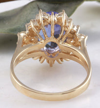 Load image into Gallery viewer, 5.50 Carats Natural Very Nice Looking Tanzanite and Diamond 14K Solid Yellow Gold Ring