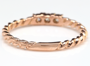 Splendid .15 Carats Natural Diamond 14K Solid Rose Gold Ring