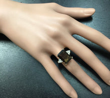 Load image into Gallery viewer, 7.35 Carats Natural Impressive Smokey Quartz and Diamond 14K Solid Yellow Gold Ring