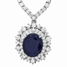 Load image into Gallery viewer, 10.80Ct Natural Sapphire and Diamond 18K Solid White Gold Necklace