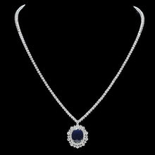 Load image into Gallery viewer, 10.80Ct Natural Sapphire and Diamond 18K Solid White Gold Necklace