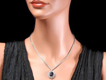 Load image into Gallery viewer, 10.80Ct Natural Sapphire and Diamond 18K Solid White Gold Necklace