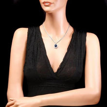 Load image into Gallery viewer, 10.80Ct Natural Sapphire and Diamond 18K Solid White Gold Necklace