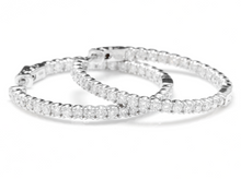 Load image into Gallery viewer, Exquisite 2.85 Carats Natural Diamond 14K Solid White Gold Hoop Earrings
