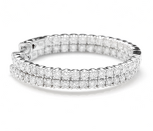 Load image into Gallery viewer, Exquisite 2.85 Carats Natural Diamond 14K Solid White Gold Hoop Earrings