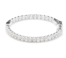Load image into Gallery viewer, Exquisite 2.85 Carats Natural Diamond 14K Solid White Gold Hoop Earrings