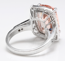 Load image into Gallery viewer, 7.35 Carats Exquisite Natural Morganite and Diamond 14K Solid White Gold Ring