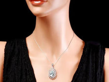 Load image into Gallery viewer, 10.50Ct Natural Aquamarine and  Diamond 14K Solid White Gold Pendant