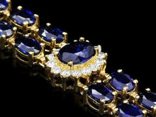 Load image into Gallery viewer, 23.30 Natural Blue Sapphire and Diamond 14K Solid Yellow Gold Bracelet