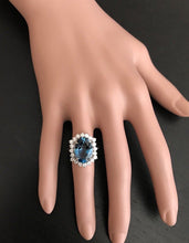 Load image into Gallery viewer, 9.75 Carats Natural Impressive Amethyst and Diamond 14K Solid White Gold Ring