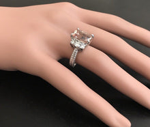 Load image into Gallery viewer, 6.20 Carats Exquisite Natural Morganite and Diamond 14K Solid White Gold Ring