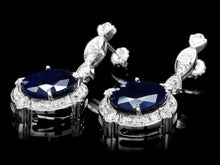 Load image into Gallery viewer, 19.60 Carats Natural Sapphire and Diamond 18K Solid White Gold Earrings