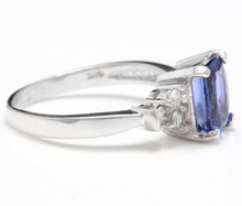 Load image into Gallery viewer, 2.90 Carats Natural Very Nice Looking Tanzanite and Diamond 14K Solid White Gold Ring