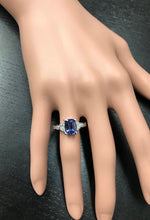 Load image into Gallery viewer, 2.90 Carats Natural Very Nice Looking Tanzanite and Diamond 14K Solid White Gold Ring