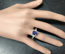 Load image into Gallery viewer, 2.90 Carats Natural Very Nice Looking Tanzanite and Diamond 14K Solid White Gold Ring