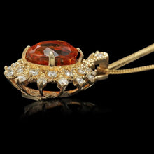 Load image into Gallery viewer, 4.50Ct Natural Citrine and Diamond 14K Solid Yellow Gold Pendant