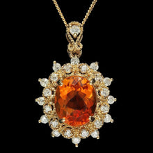 Load image into Gallery viewer, 4.50Ct Natural Citrine and Diamond 14K Solid Yellow Gold Pendant