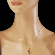 Load image into Gallery viewer, 4.50Ct Natural Citrine and Diamond 14K Solid Yellow Gold Pendant
