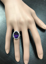 Load image into Gallery viewer, 6.25 Carats Natural Amethyst and Diamond 14K Solid White Gold Ring