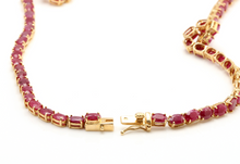 Load image into Gallery viewer, 54.14Ct Natural Red Ruby and Diamond 14K Solid Yellow Gold Necklace
