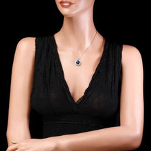 Load image into Gallery viewer, 6.80Ct Natural Sapphire and Diamond 14K Solid White Gold Pendant