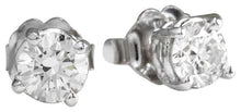 Load image into Gallery viewer, Exquisite .80 Carats Natural Diamond 14K Solid White Gold Stud Earrings