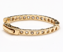 Load image into Gallery viewer, Exquisite 2.25 Carats Natural Diamond 14K Solid Yellow Gold Hoop Earrings