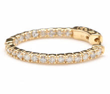 Load image into Gallery viewer, Exquisite 2.25 Carats Natural Diamond 14K Solid Yellow Gold Hoop Earrings