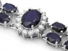 Load image into Gallery viewer, 30.60 Natural Blue Sapphire and Diamond 14K Solid White Gold Bracelet