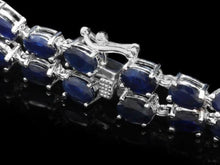 Load image into Gallery viewer, 30.60 Natural Blue Sapphire and Diamond 14K Solid White Gold Bracelet