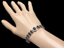 Load image into Gallery viewer, 30.60 Natural Blue Sapphire and Diamond 14K Solid White Gold Bracelet