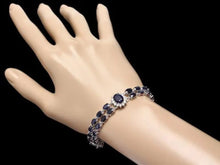 Load image into Gallery viewer, 30.60 Natural Blue Sapphire and Diamond 14K Solid White Gold Bracelet