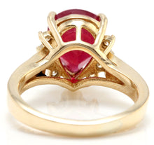 Load image into Gallery viewer, 4.90 Carats Impressive Red Ruby and Diamond 14K Yellow Gold Ring