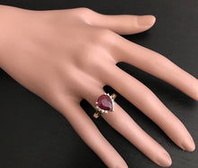 Load image into Gallery viewer, 4.90 Carats Impressive Red Ruby and Diamond 14K Yellow Gold Ring