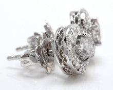 Load image into Gallery viewer, Exquisite .94 Carats Natural Diamond 14K Solid White Gold Stud Earrings