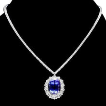 Load image into Gallery viewer, 26.80Ct Natural Tanzanite and Diamond 18K Solid White Gold Necklace