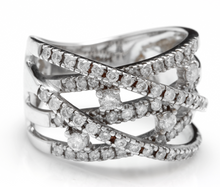Load image into Gallery viewer, Splendid 1.00 Carats Natural Diamond 14K Solid White Gold Ring