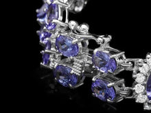 Load image into Gallery viewer, 20.00 Carats Natural Tanzanite &amp; Diamond 14K Solid White Gold Bracelet