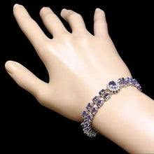 Load image into Gallery viewer, 20.00 Carats Natural Tanzanite &amp; Diamond 14K Solid White Gold Bracelet