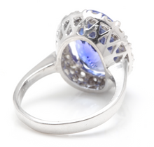 Load image into Gallery viewer, 7.70 Carats Natural Splendid Tanzanite and Diamond 14K Solid White Gold Ring
