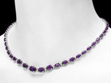 Load image into Gallery viewer, 36.30Ct Natural Amethyst and Diamond 14K Solid White Gold Necklace