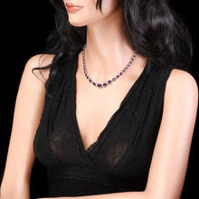Load image into Gallery viewer, 36.30Ct Natural Amethyst and Diamond 14K Solid White Gold Necklace
