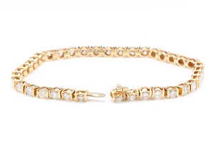 Very Impressive 5.70 Carats Natural Diamond 14K Solid Yellow Gold Bracelet