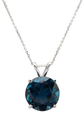 Load image into Gallery viewer, 9.35 Carat Natural London Blue Topaz 14K Solid White Gold Pendant with Chain