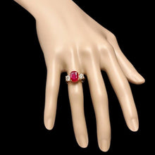 Load image into Gallery viewer, 5.00 Carats Red Ruby and Natural Diamond 14k Solid Yellow Gold Ring