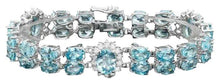 Load image into Gallery viewer, 45.50 Natural Zircon and Diamond 14K Solid White Gold Bracelet