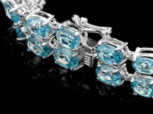 Load image into Gallery viewer, 45.50 Natural Zircon and Diamond 14K Solid White Gold Bracelet