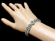 Load image into Gallery viewer, 45.50 Natural Zircon and Diamond 14K Solid White Gold Bracelet